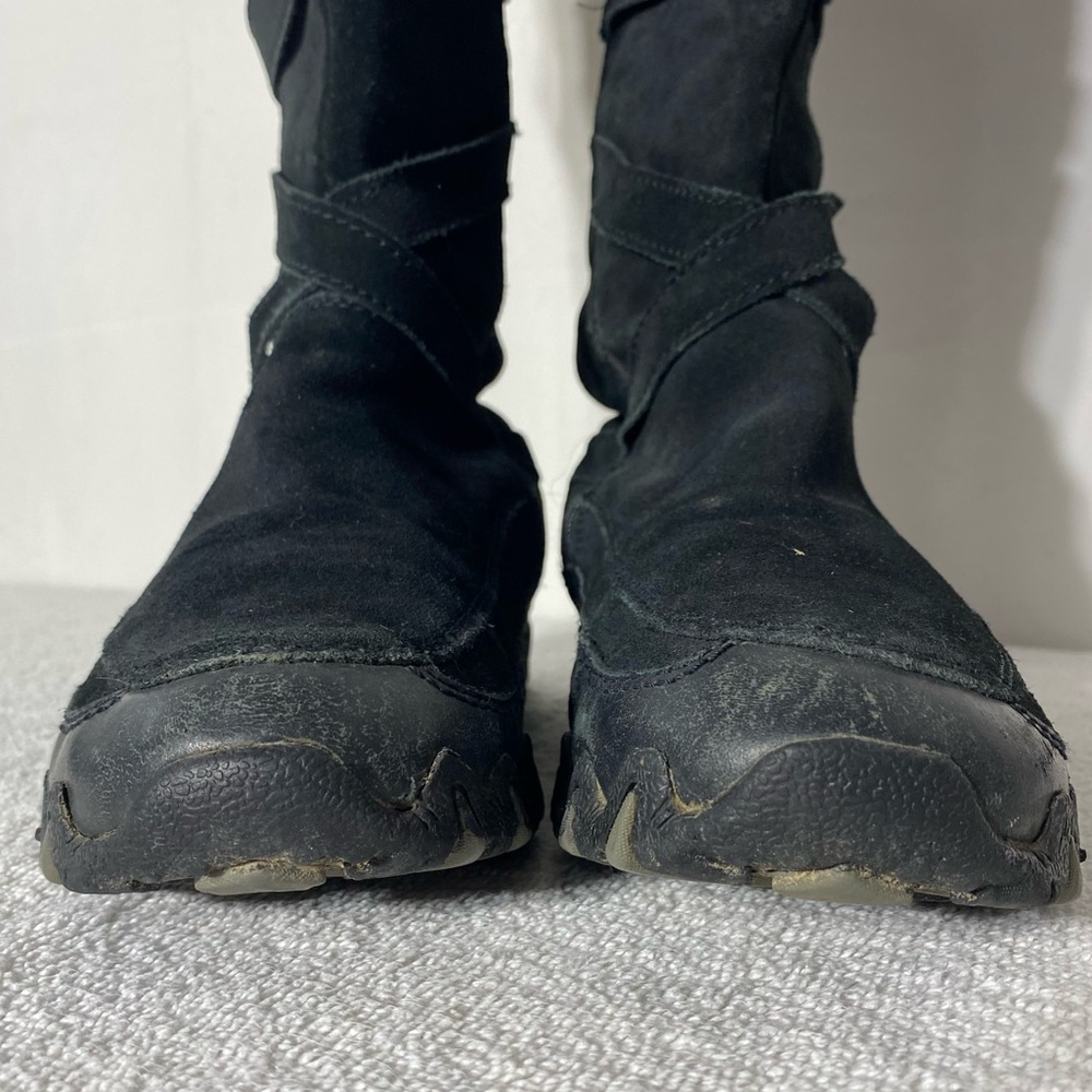 Skechers Black Suede Zip Mid Calf Knee High Boots 9 - Picture 8 of 13